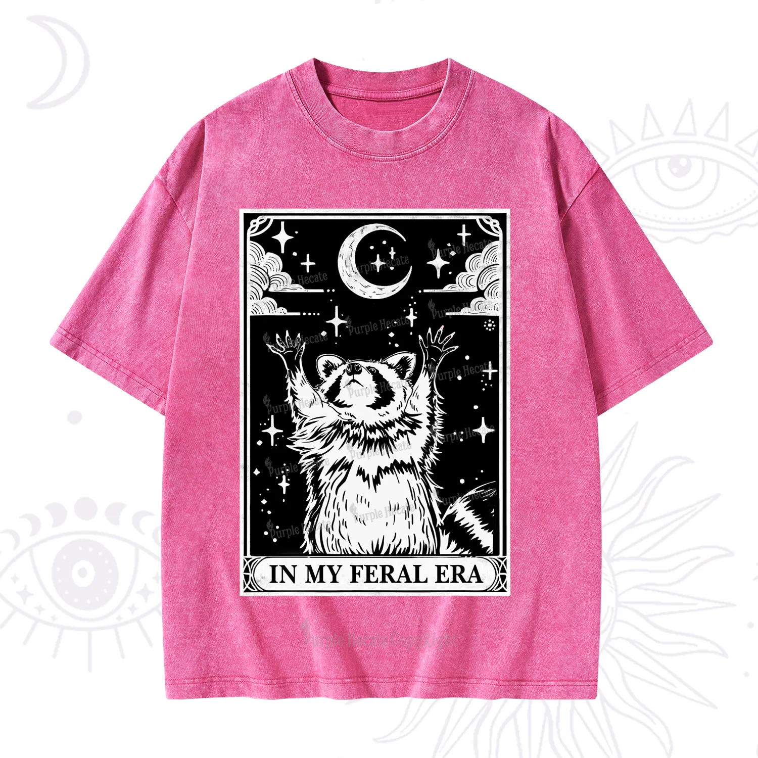 Purplehecate The In My Feral Era Oracle Card Washed T-Shirt