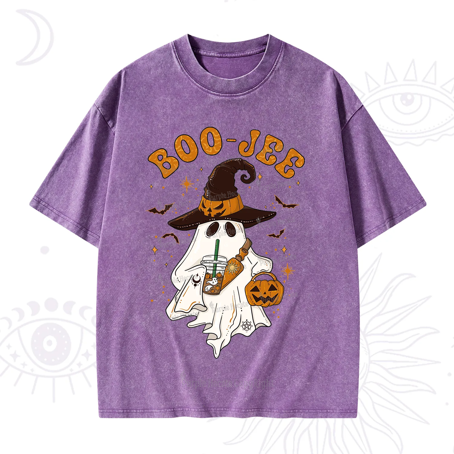 Purplehecate Boo Jee Halloween Washed T-Shirt
