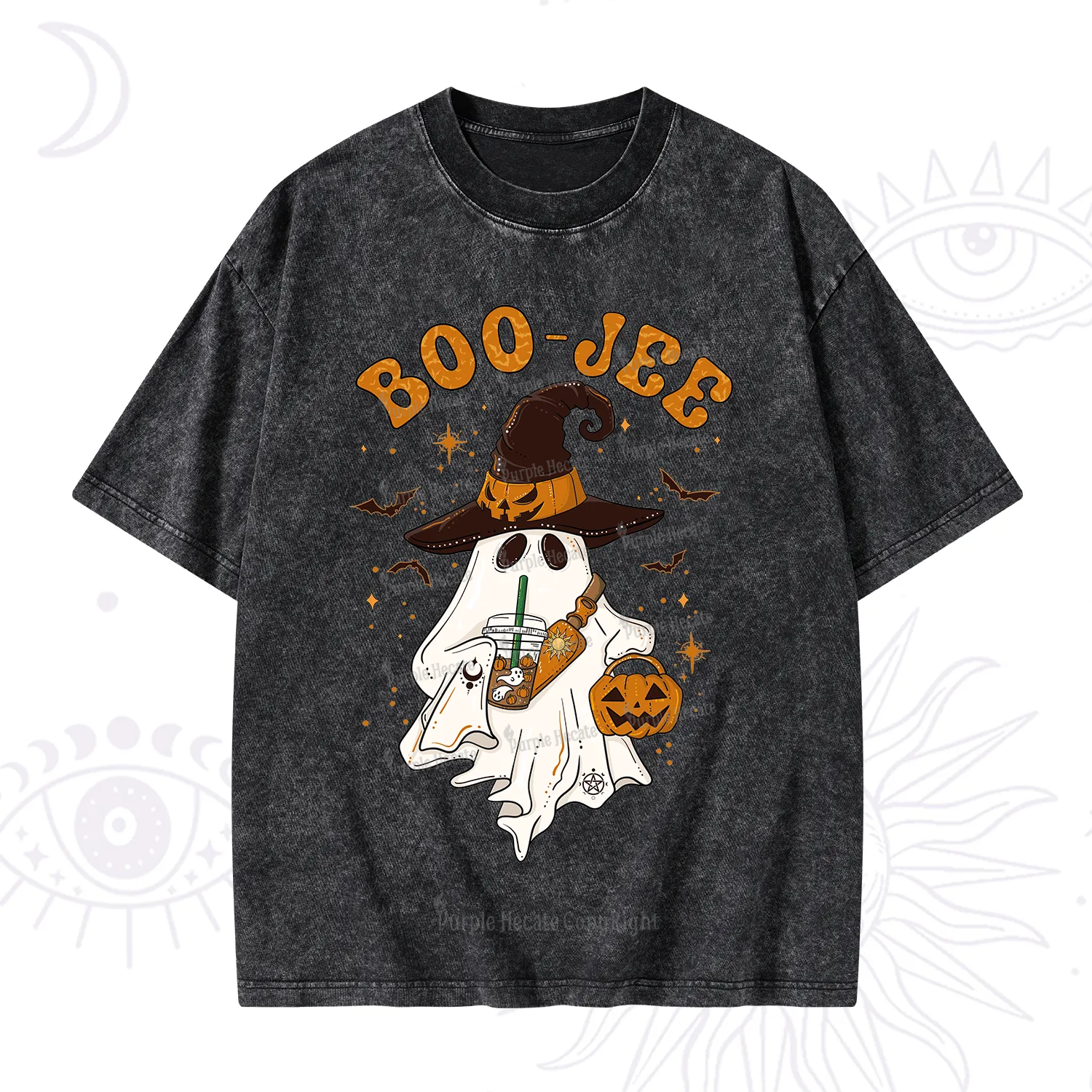 Purplehecate Boo Jee Halloween Washed T-Shirt