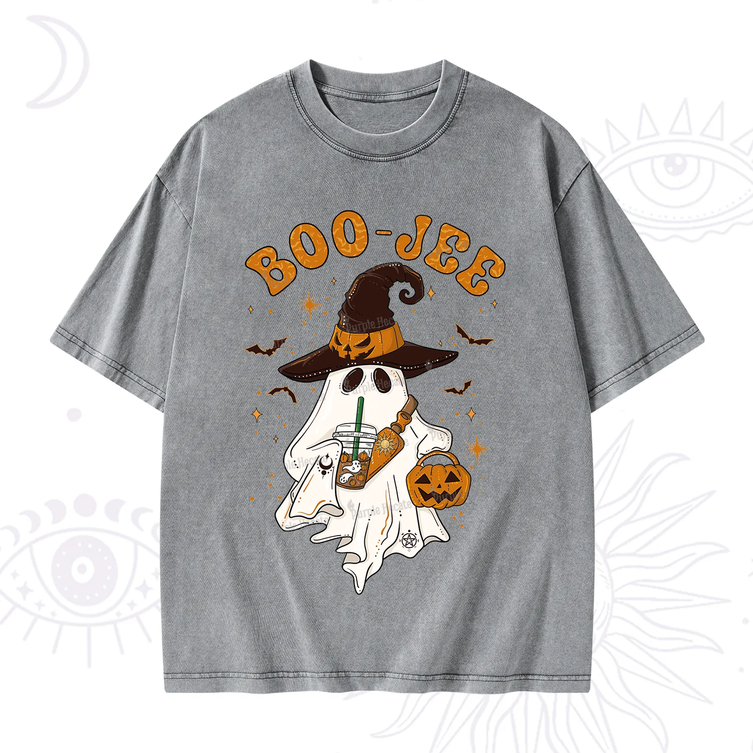 Purplehecate Boo Jee Halloween Washed T-Shirt