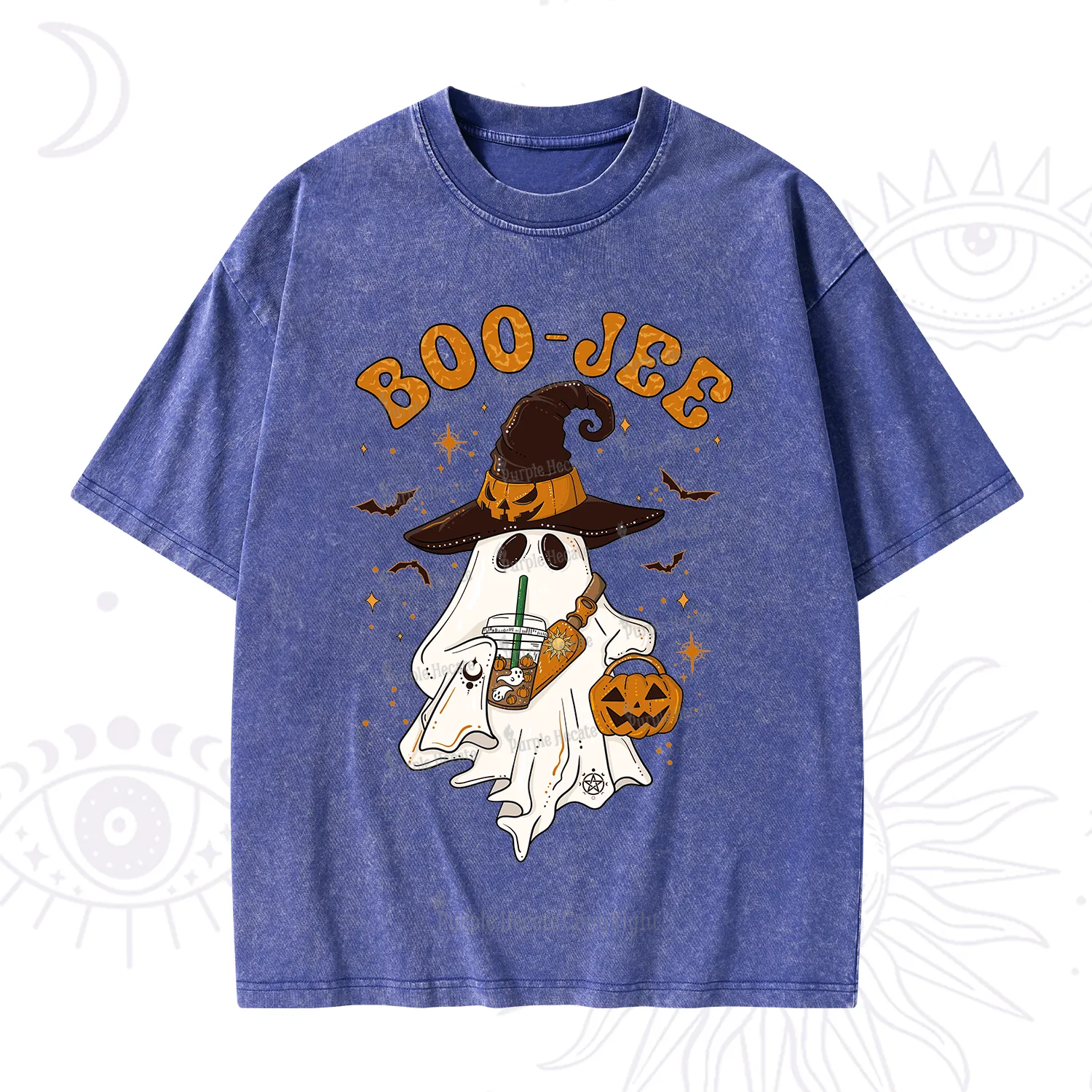 Purplehecate Boo Jee Halloween Washed T-Shirt