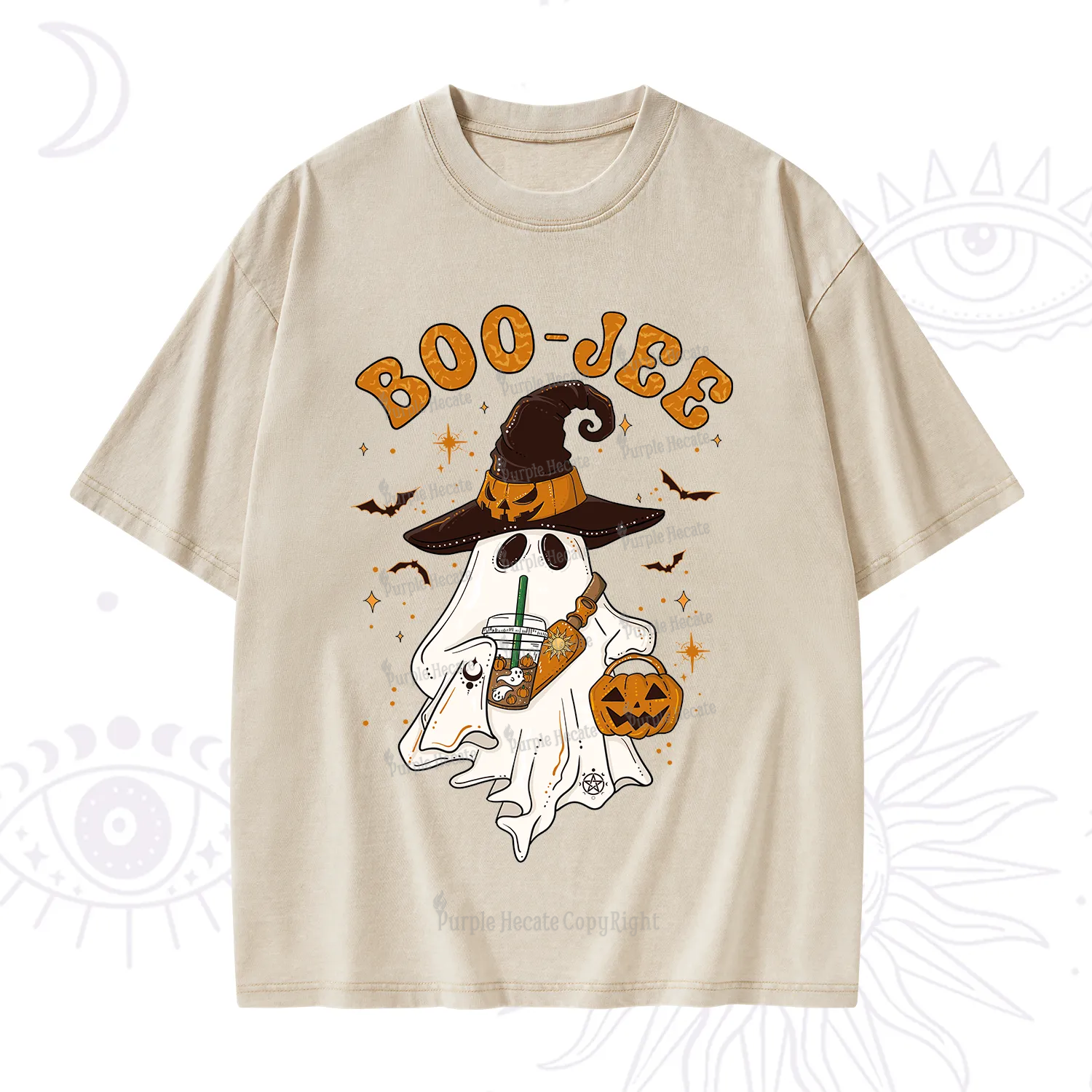 Purplehecate Boo Jee Halloween Washed T-Shirt