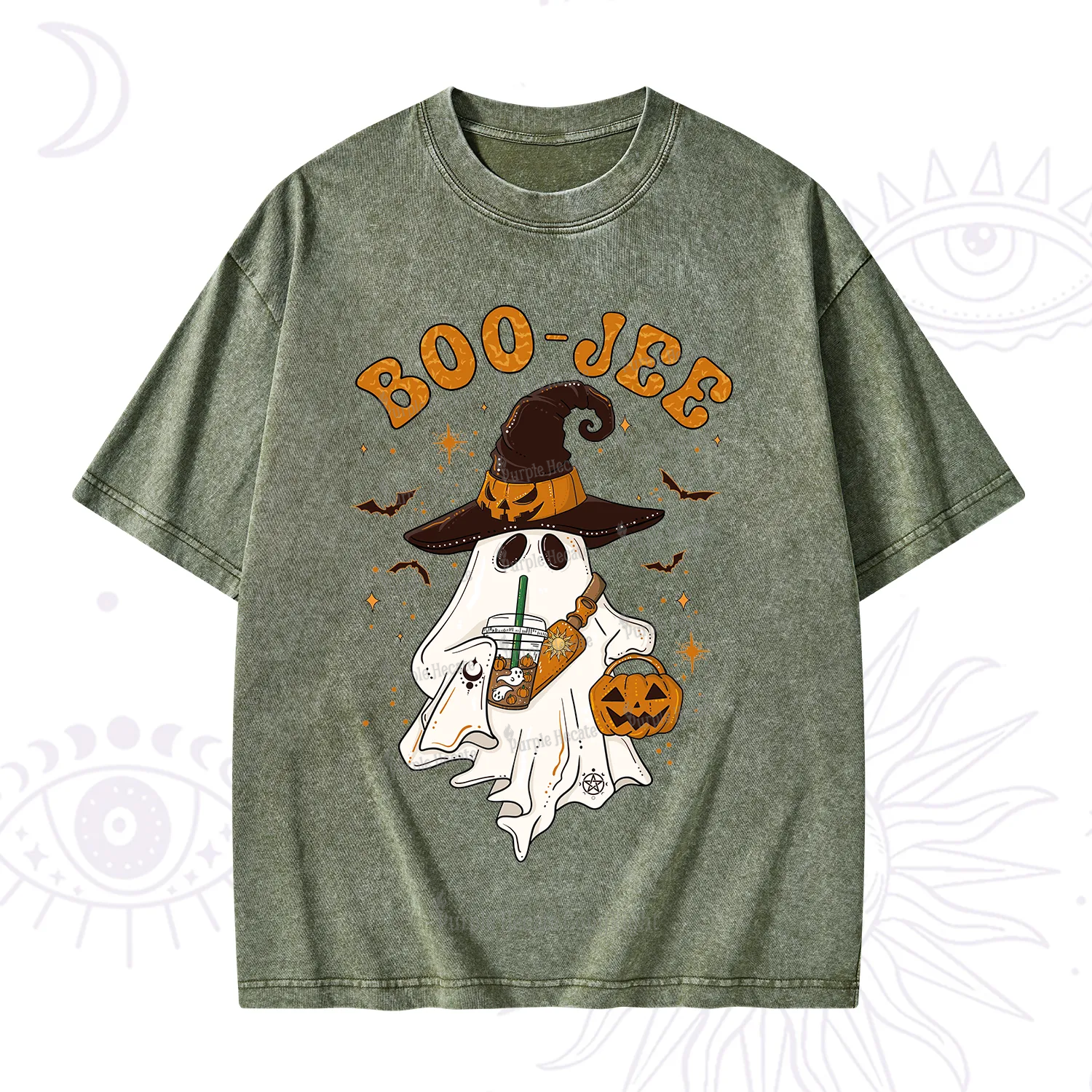 Purplehecate Boo Jee Halloween Washed T-Shirt