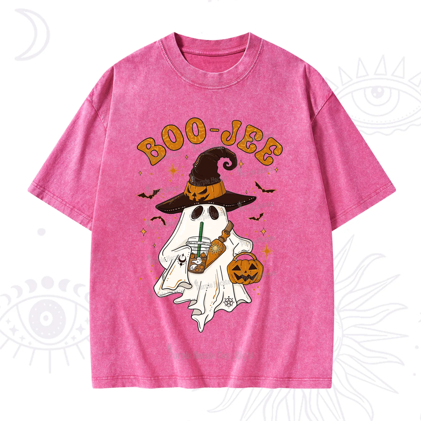 Purplehecate Boo Jee Halloween Washed T-Shirt