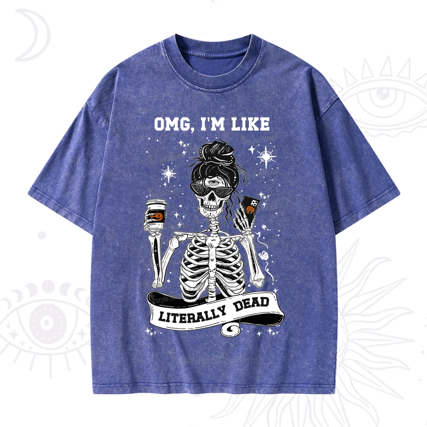 Purplehecate Omg I'm Like Literally Dead Halloween Washed T-Shirt