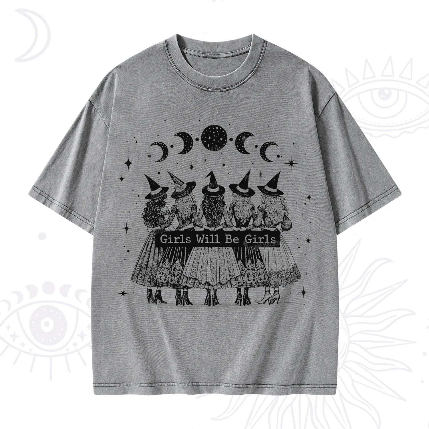 Purplehecate Girls Will Be Girls Witch Power Washed T-Shirt