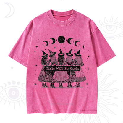 Purplehecate Girls Will Be Girls Witch Power Washed T-Shirt