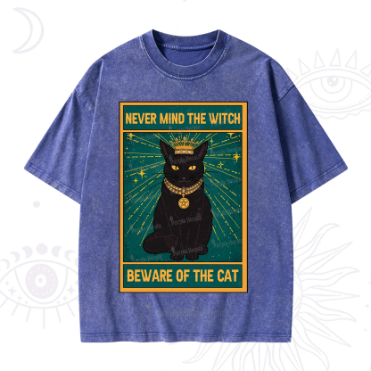 Purplehecate The Never Mind The Witch Beware Of The Cat Oracle Card Washed T-Shirt