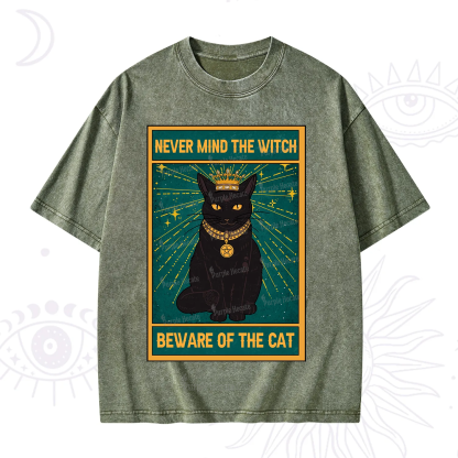 Purplehecate The Never Mind The Witch Beware Of The Cat Oracle Card Washed T-Shirt