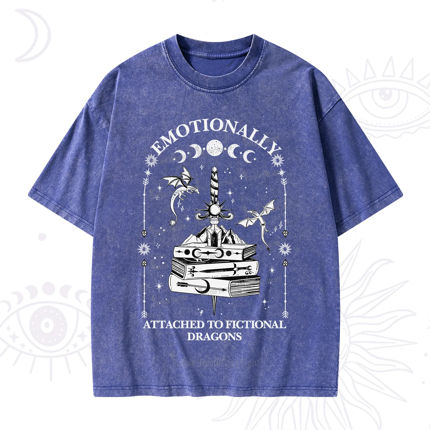 Purplehecate Emotionally Attached to Fictional Dragons Washed T-Shirt