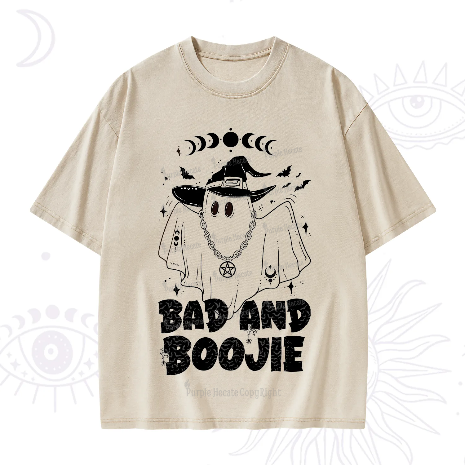 Purplehecate Bad and Boo Jee Halloween Washed T-Shirt