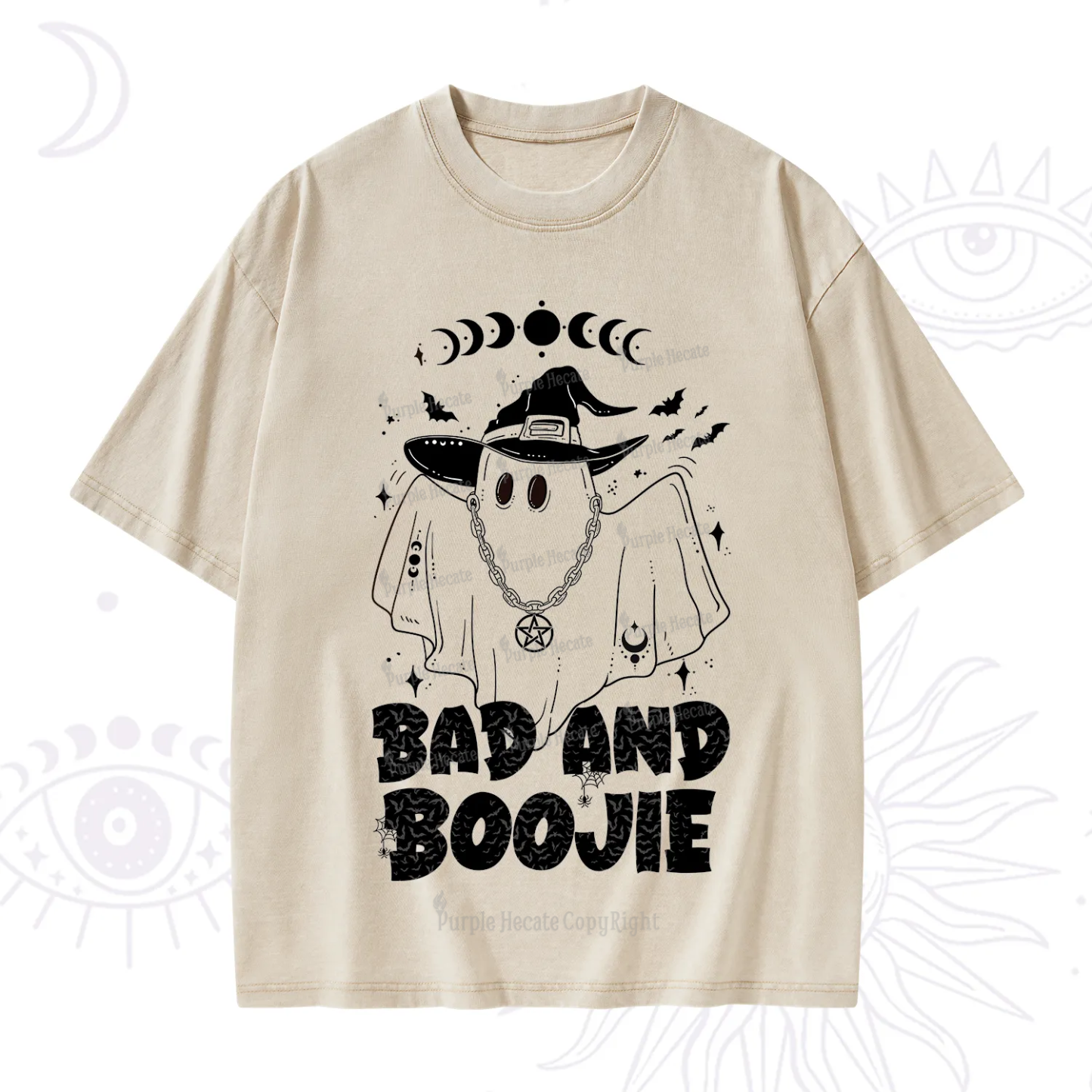 Purplehecate Bad and Boo Jee Halloween Washed T-Shirt