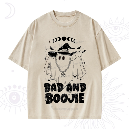 Purplehecate Bad and Boo Jee Halloween Washed T-Shirt