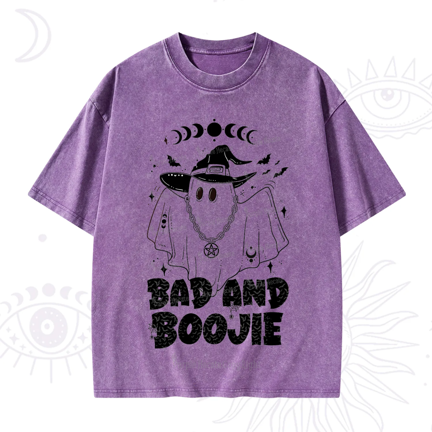 Purplehecate Bad and Boo Jee Halloween Washed T-Shirt
