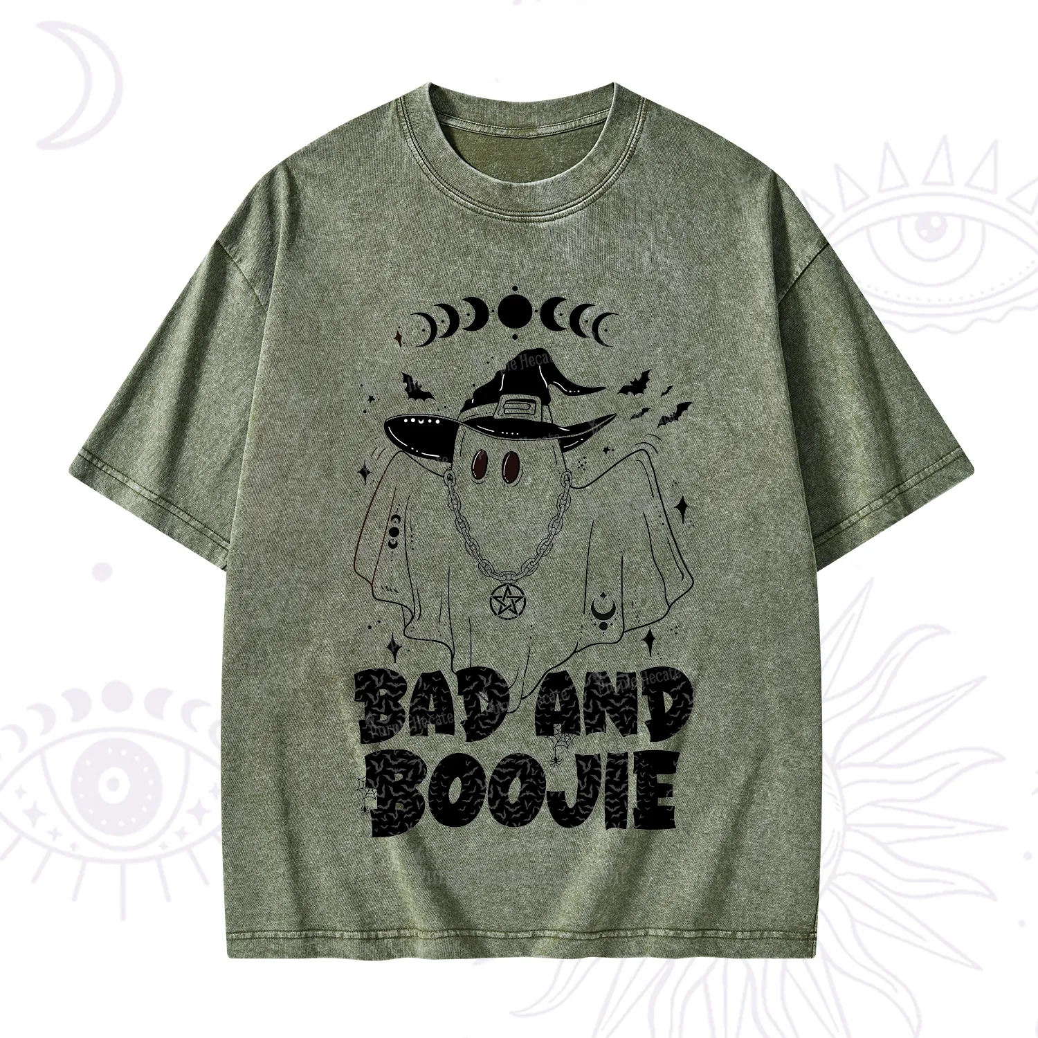 Purplehecate Bad and Boo Jee Halloween Washed T-Shirt