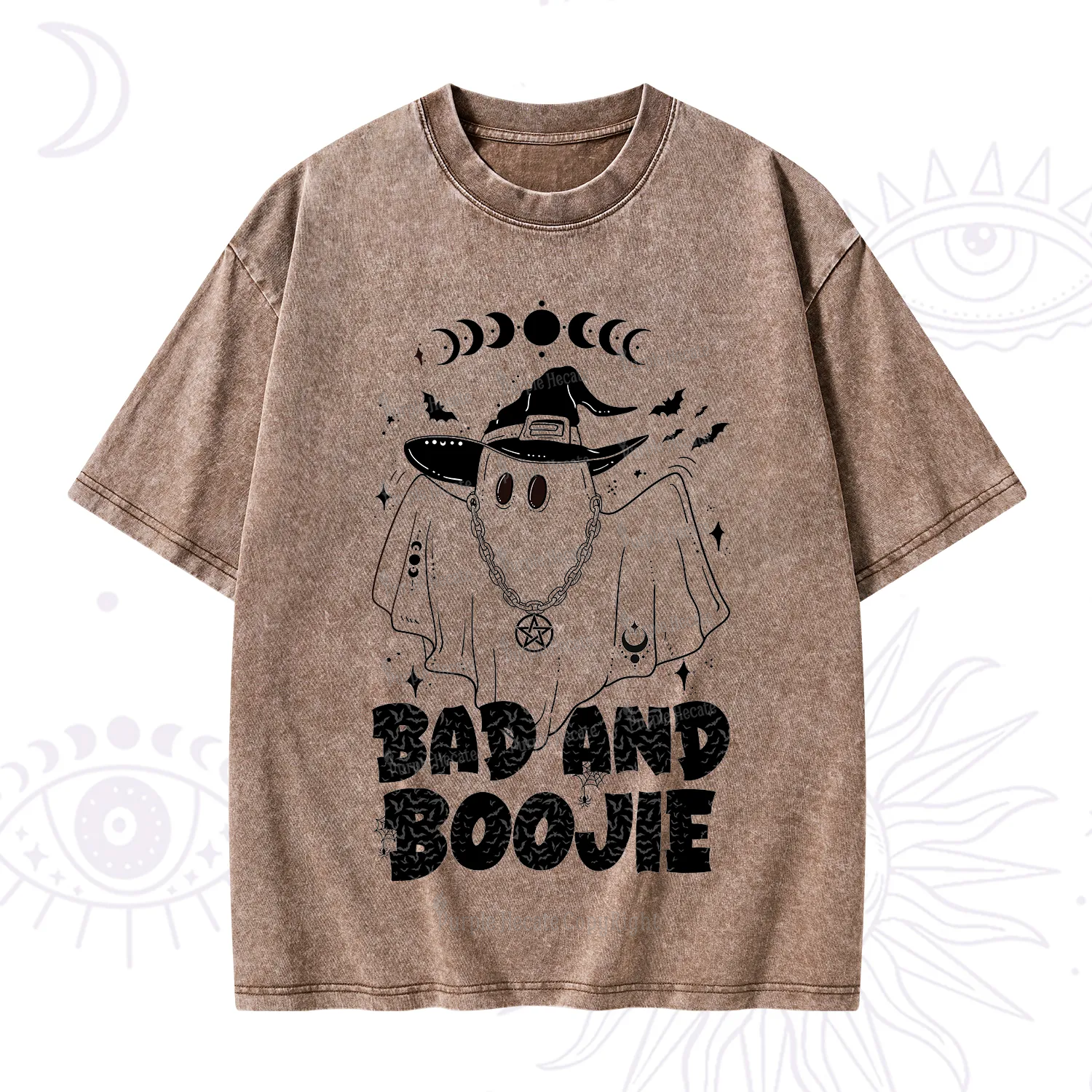 Purplehecate Bad and Boo Jee Halloween Washed T-Shirt