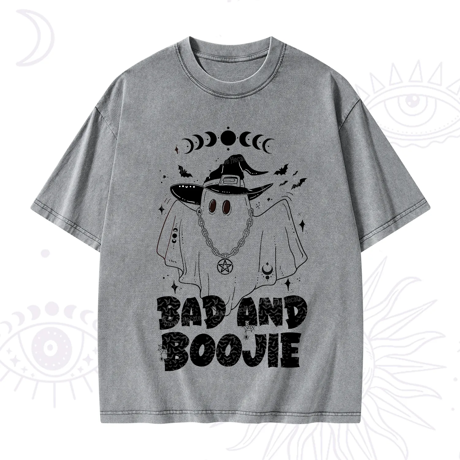 Purplehecate Bad and Boo Jee Halloween Washed T-Shirt