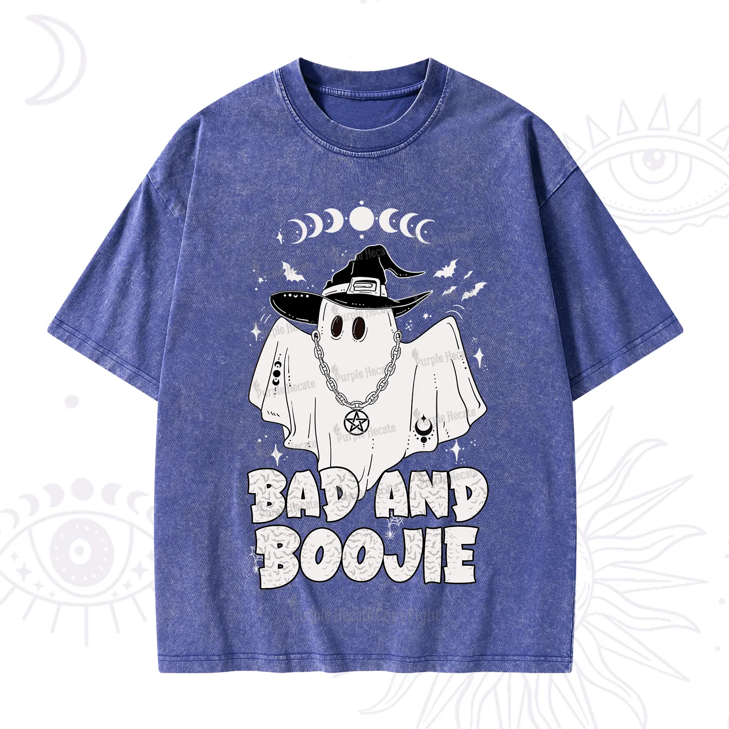 Purplehecate Bad and Boo Jee Halloween Washed T-Shirt