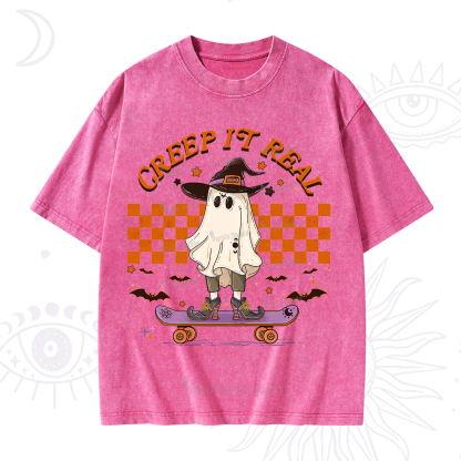 Purplehecate Creep It Real Halloween Washed T-Shirt