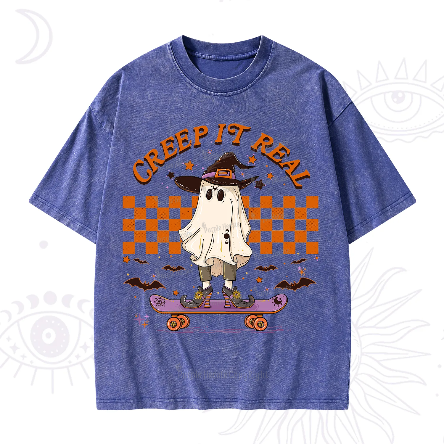 Purplehecate Creep It Real Halloween Washed T-Shirt