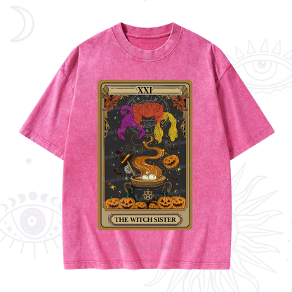 Purplehecate The Witch Sister Tarot Halloween Washed T-Shirt