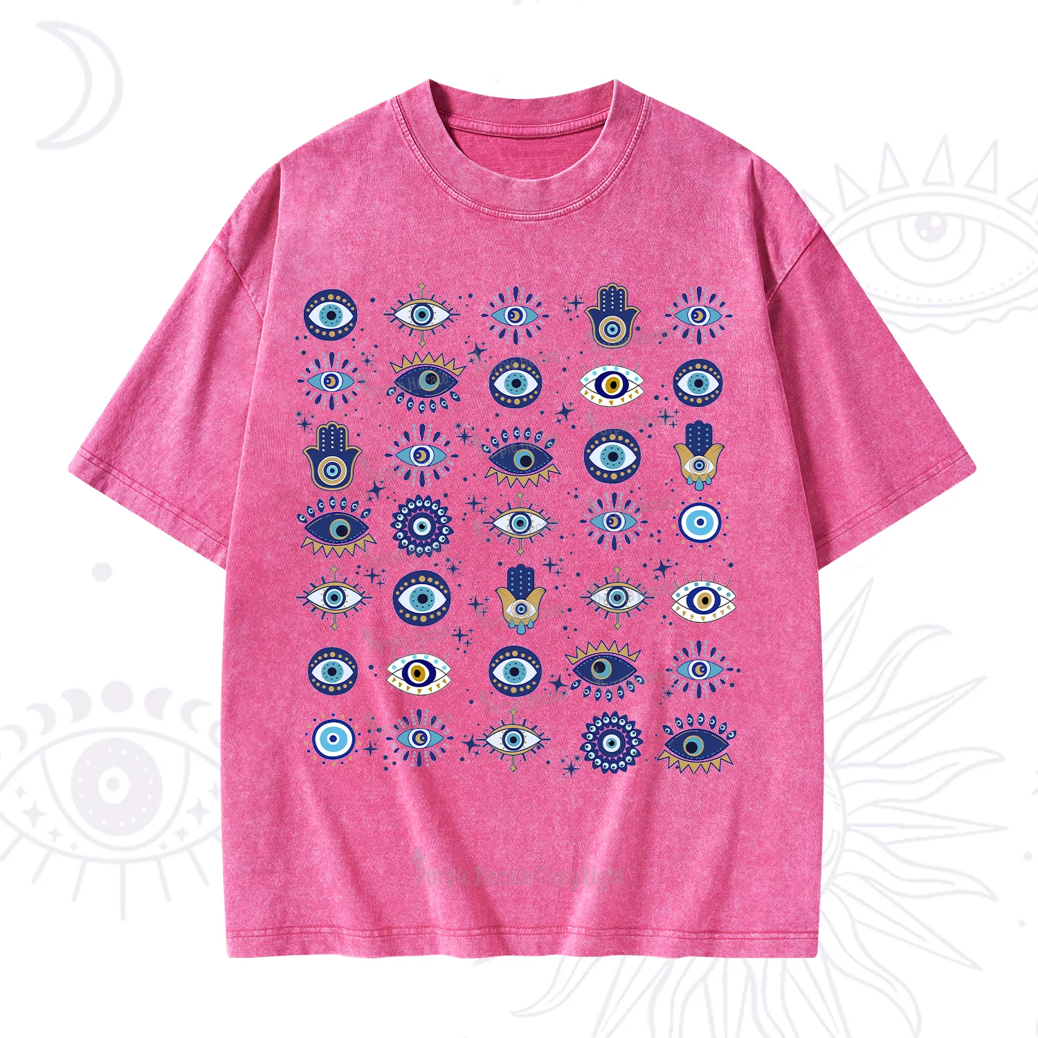 Purplehecate Evil Eye Protection Washed T-Shirt