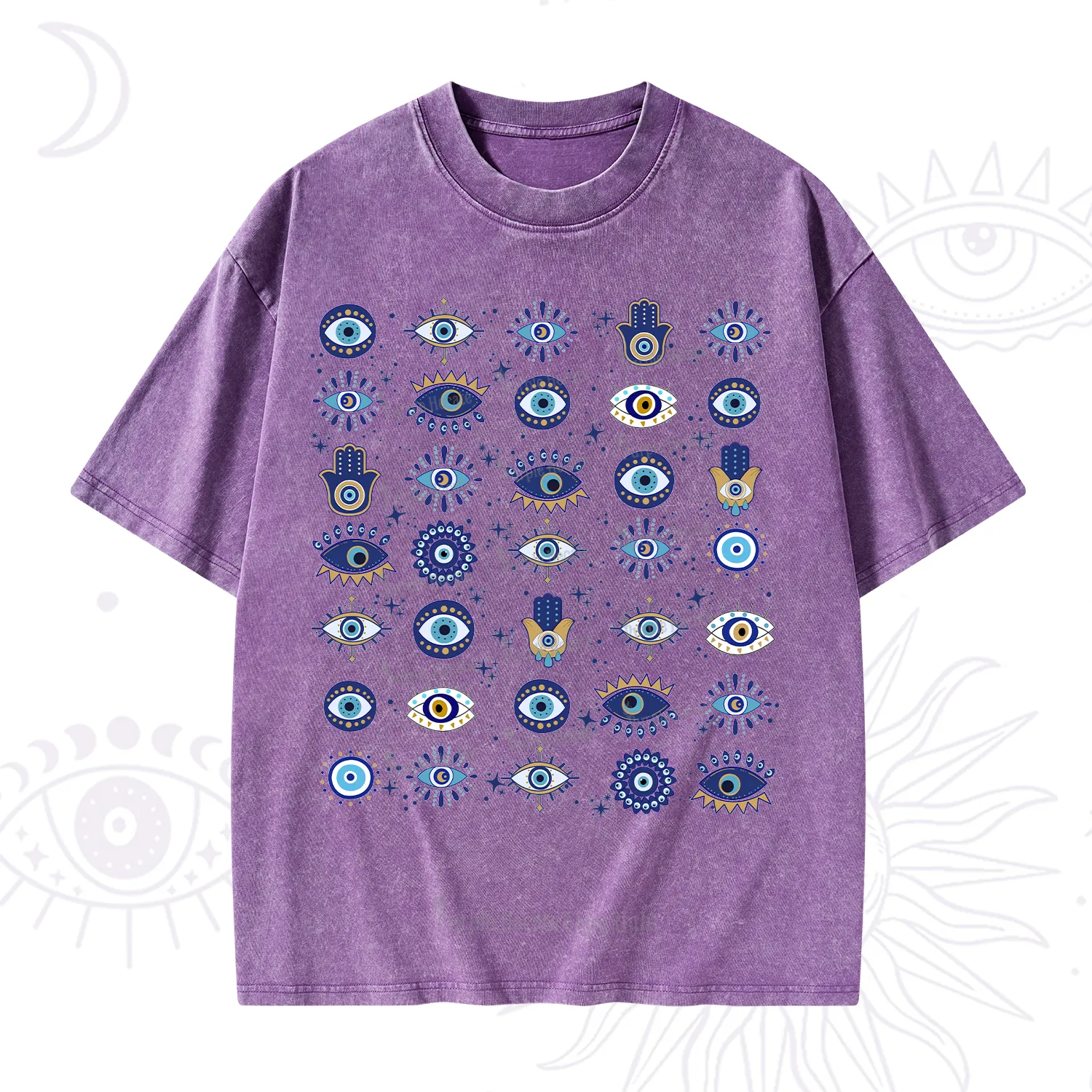 Purplehecate Evil Eye Protection Washed T-Shirt