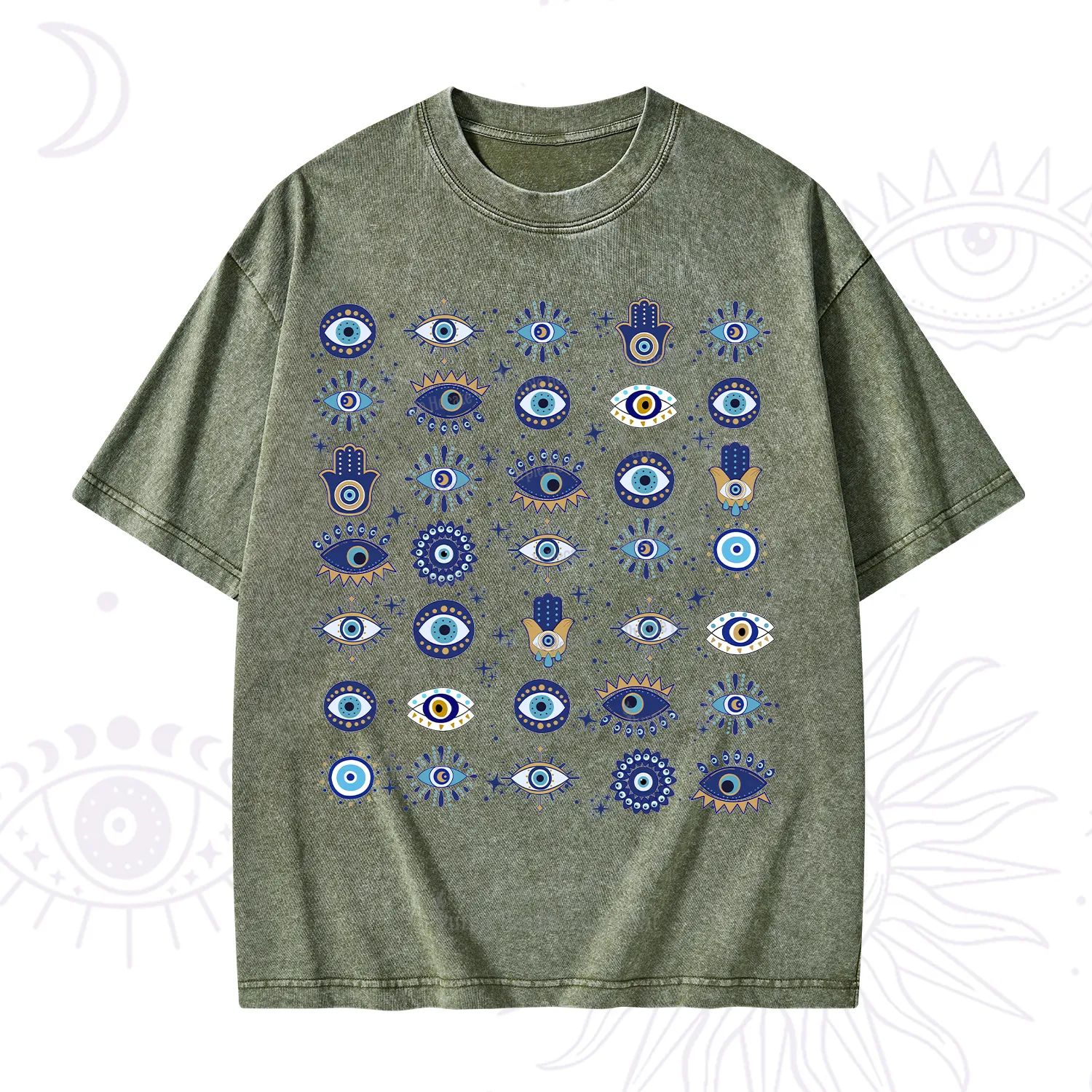 Purplehecate Evil Eye Protection Washed T-Shirt