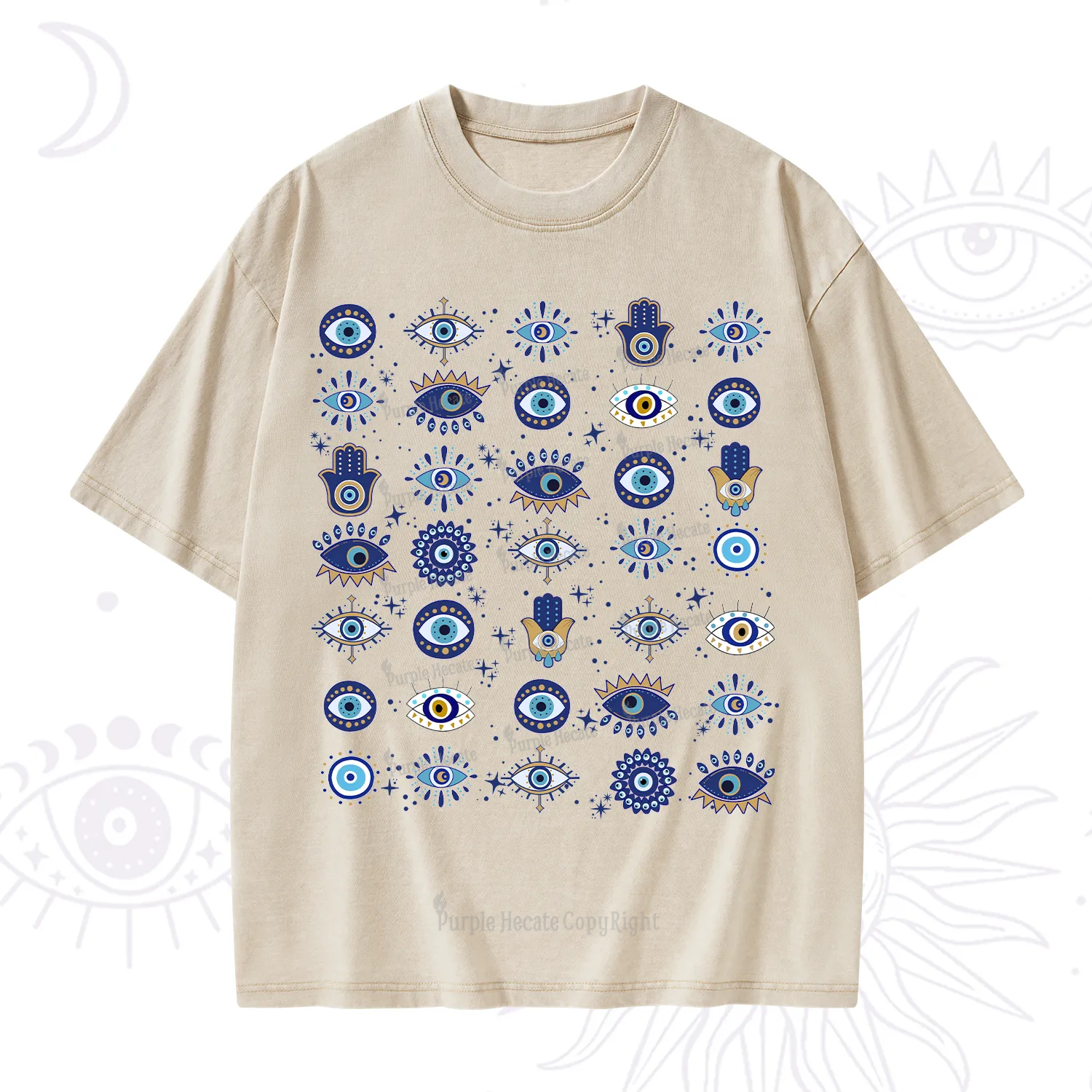 Purplehecate Evil Eye Protection Washed T-Shirt