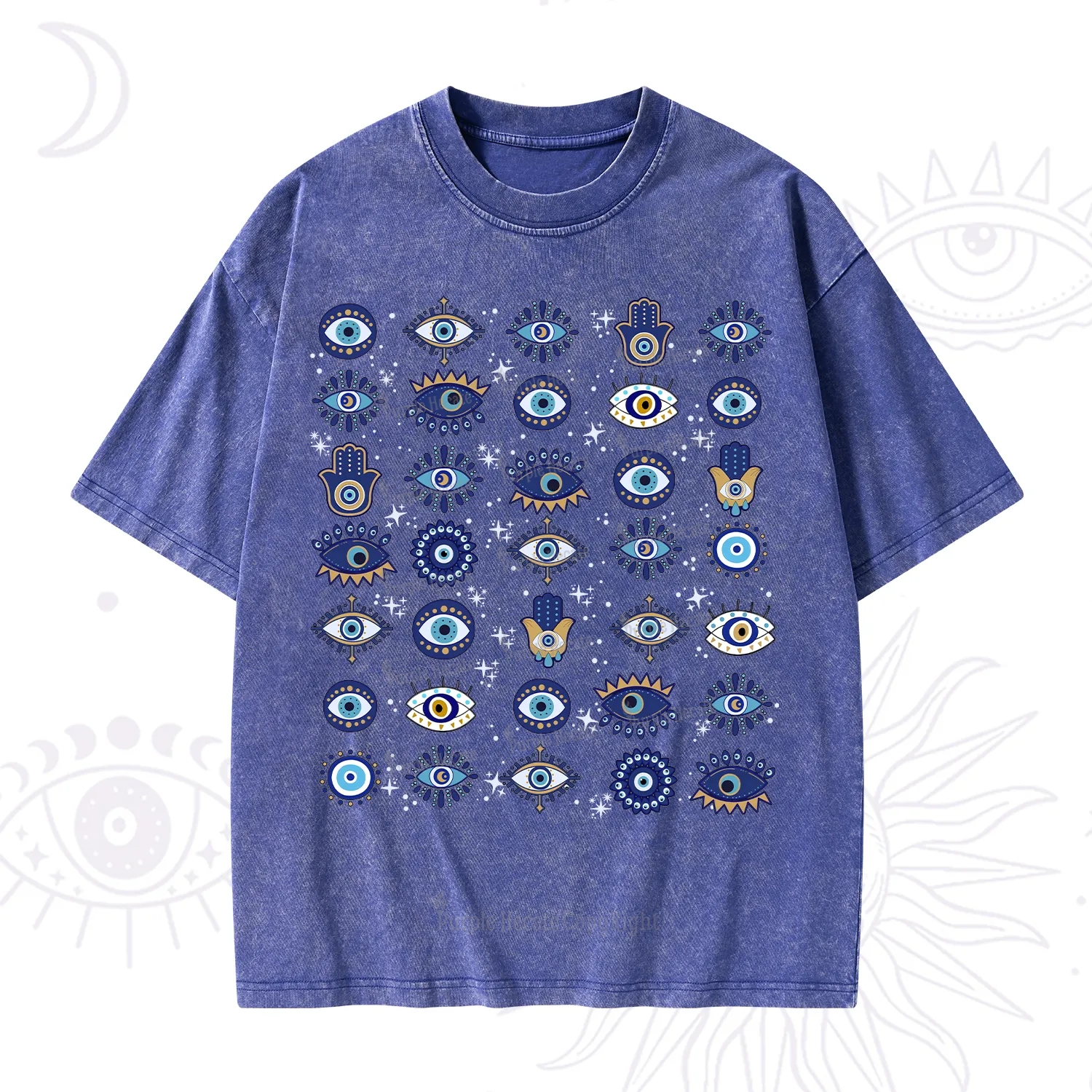 Purplehecate Evil Eye Protection Washed T-Shirt