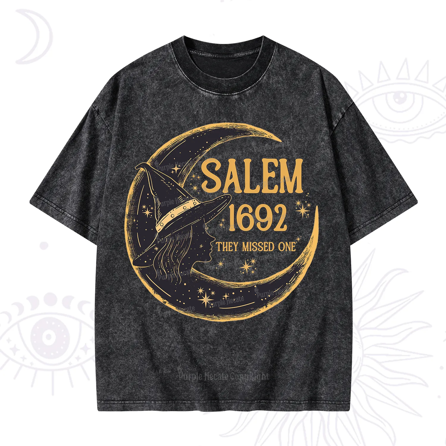 Purplehecate 1692 Salem Witch Washed T-Shirt