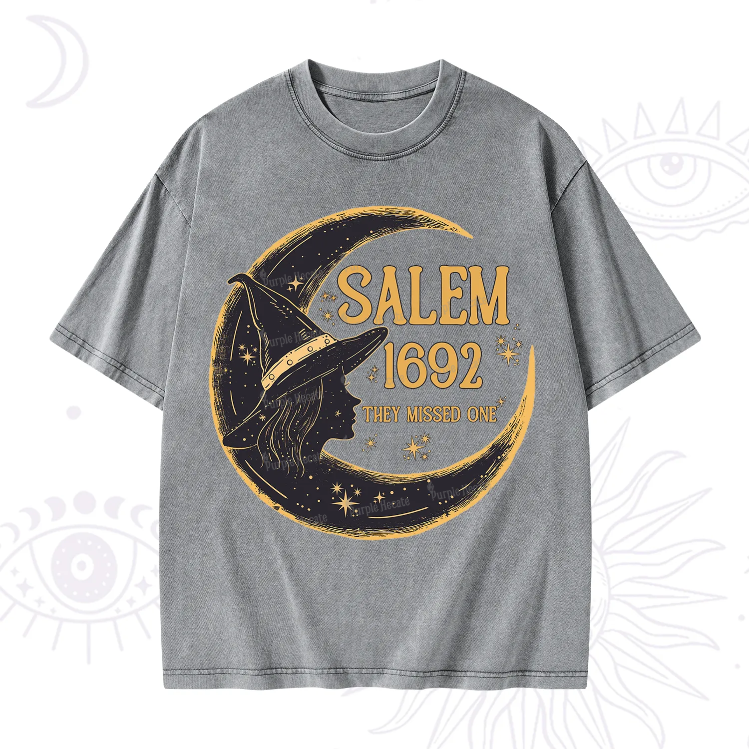 Purplehecate 1692 Salem Witch Washed T-Shirt
