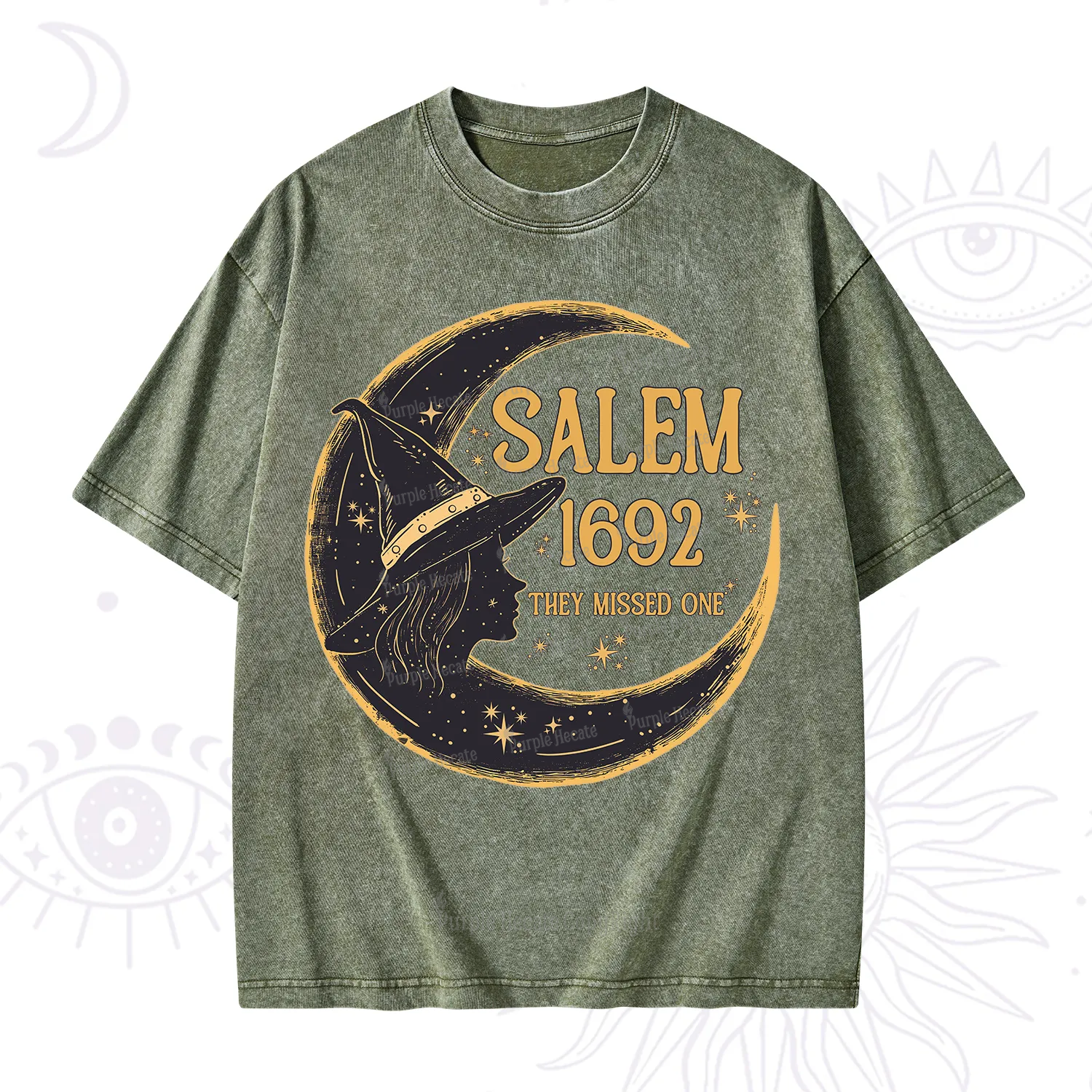Purplehecate 1692 Salem Witch Washed T-Shirt