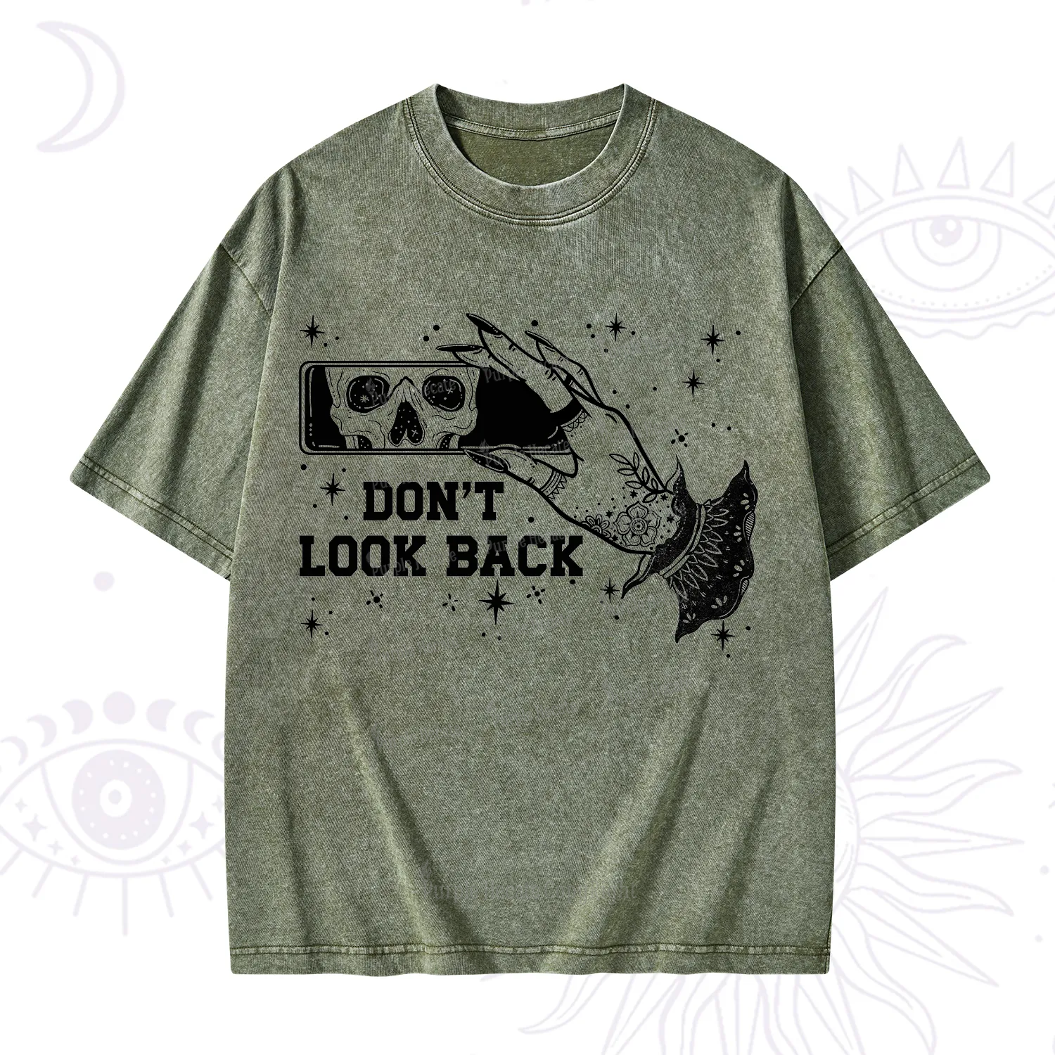 Purplehecate Don't Look Back Washed T-Shirt