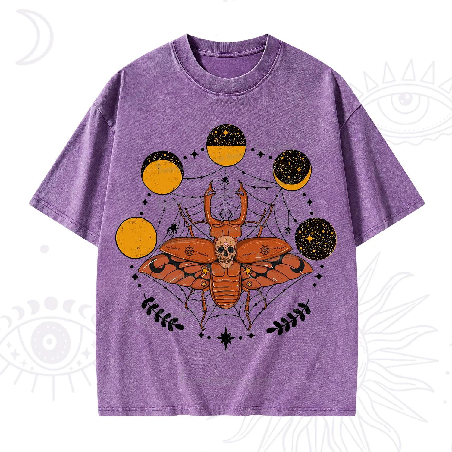 Purplehecate Lunar Web Death Beetle Washed T-Shirt