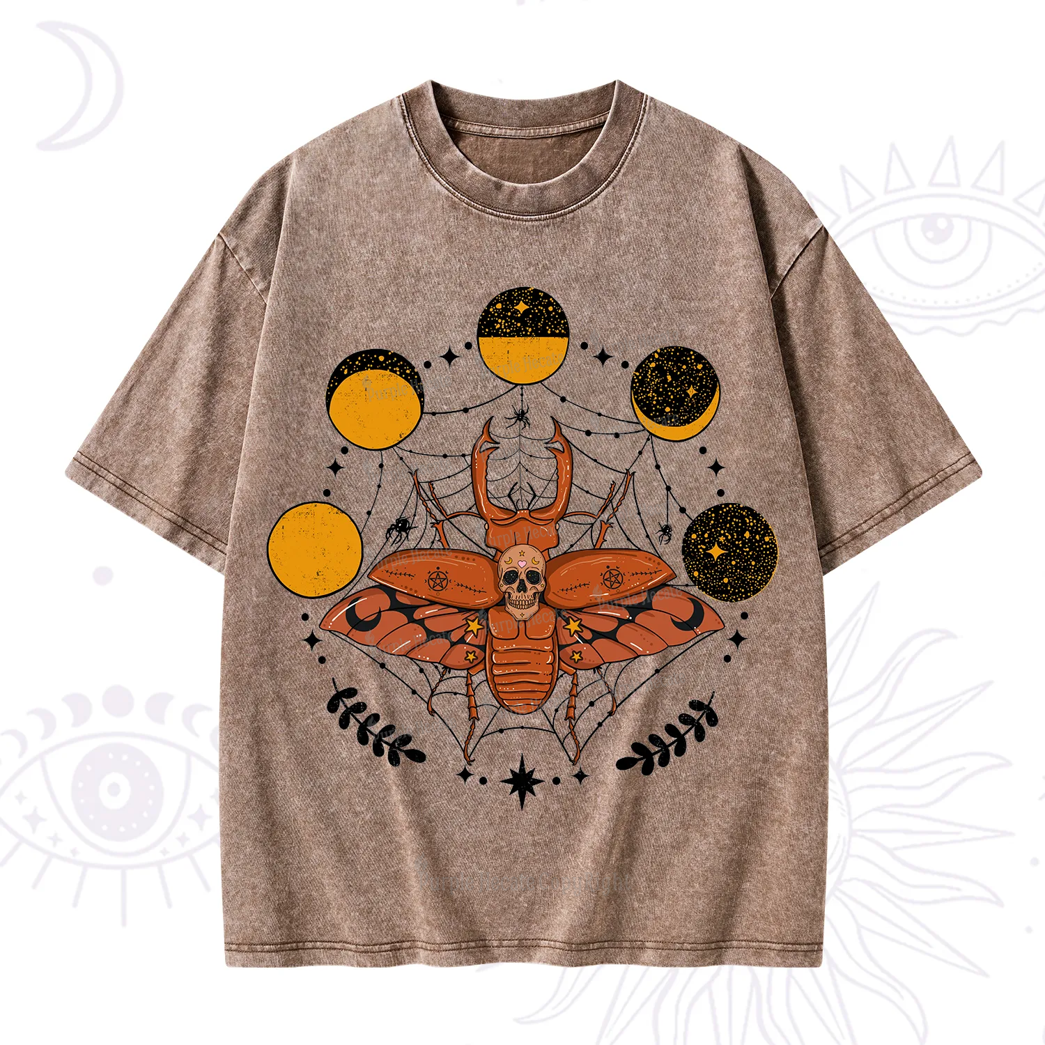 Purplehecate Lunar Web Death Beetle Washed T-Shirt
