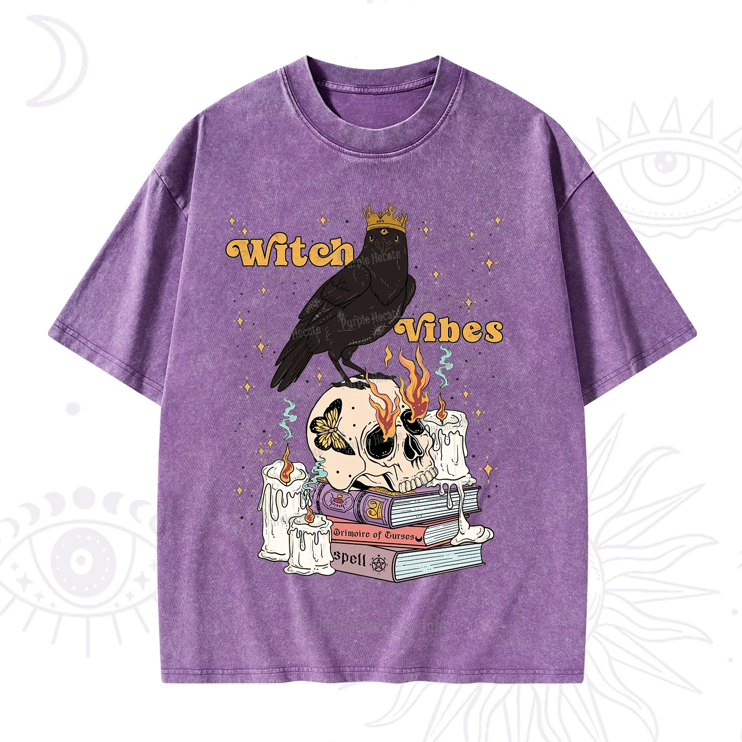 Purplehecate Witch Vibes Washed T-Shirt
