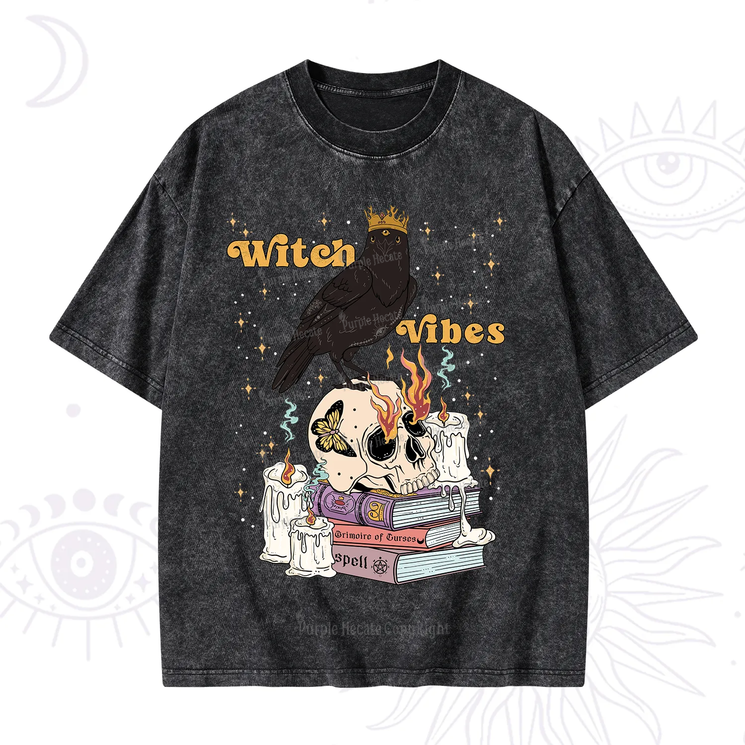 Purplehecate Witch Vibes Washed T-Shirt