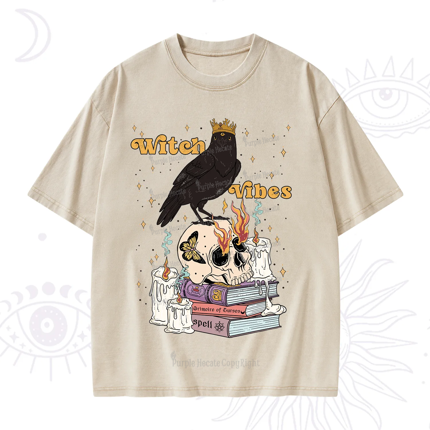 Purplehecate Witch Vibes Washed T-Shirt