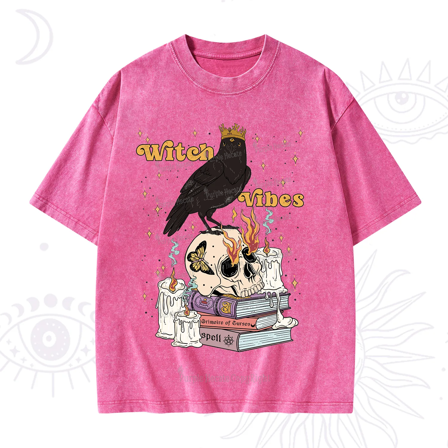 Purplehecate Witch Vibes Washed T-Shirt