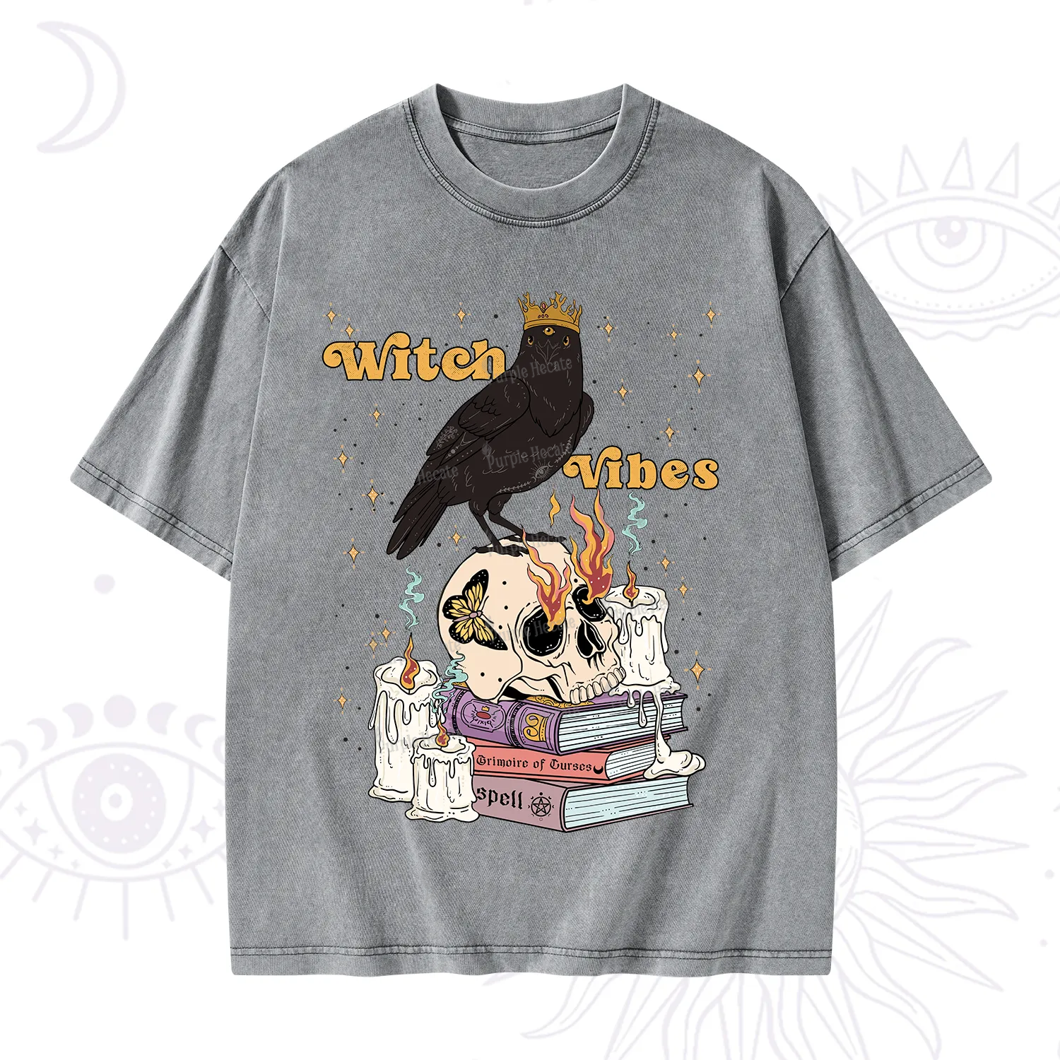 Purplehecate Witch Vibes Washed T-Shirt