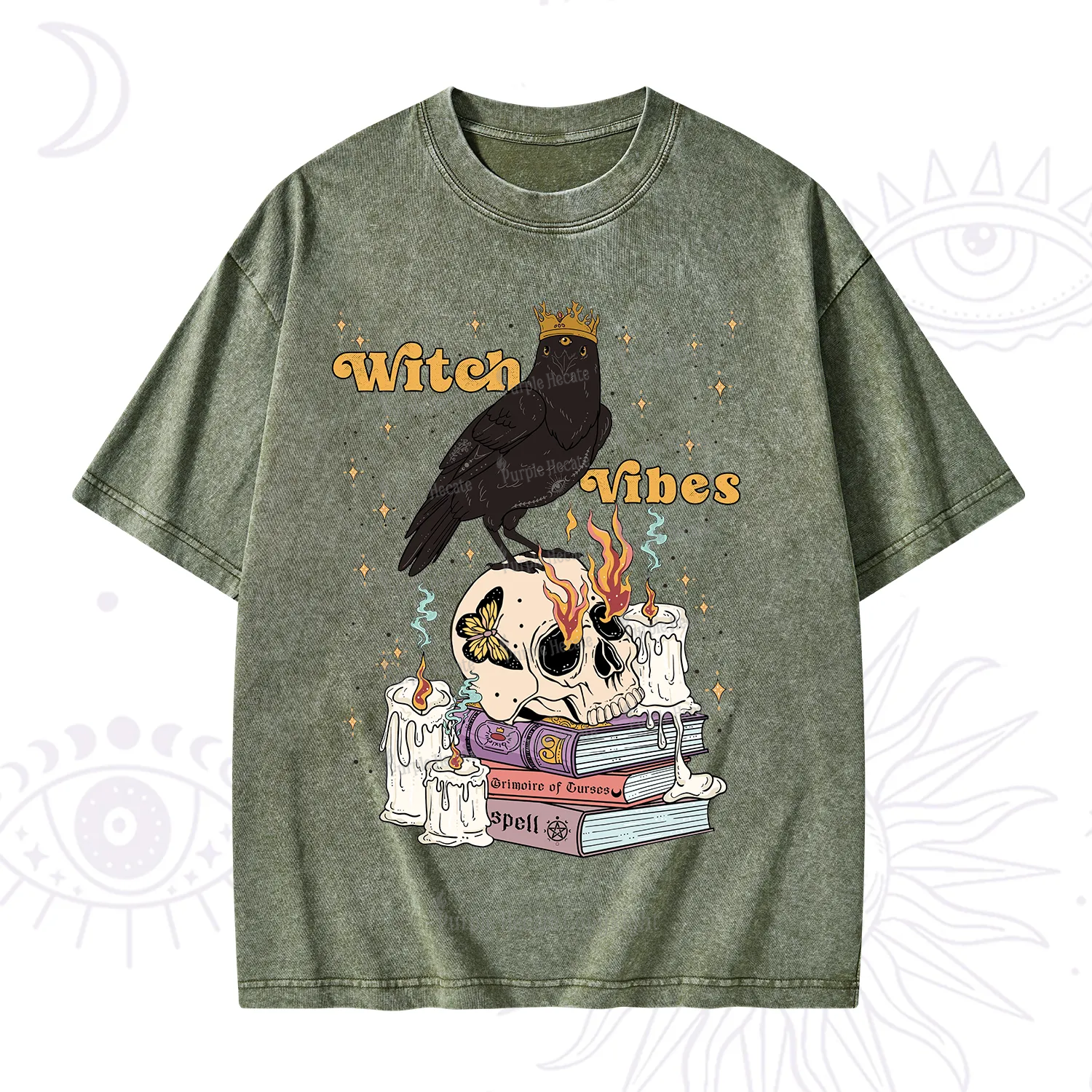 Purplehecate Witch Vibes Washed T-Shirt
