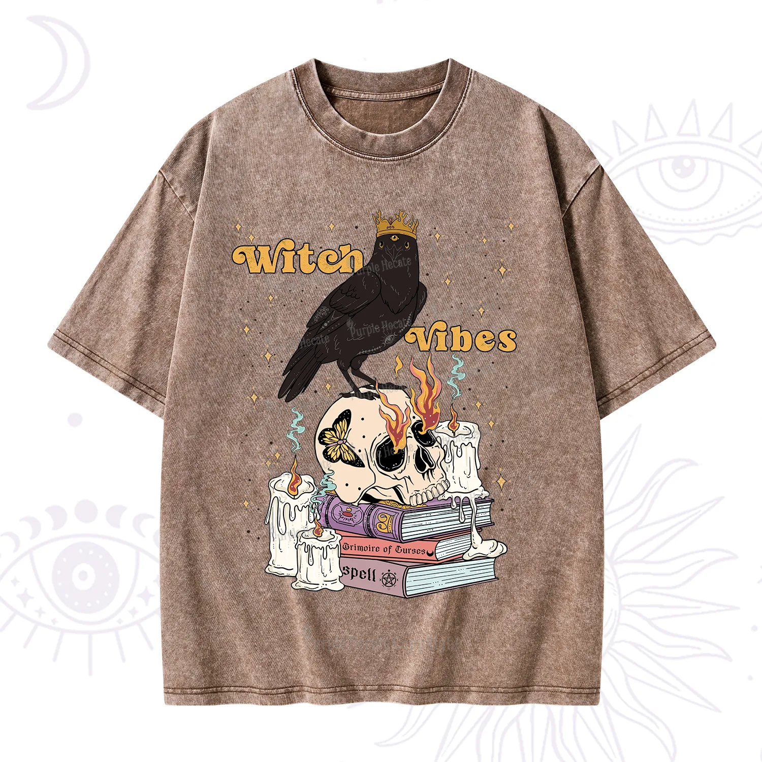 Purplehecate Witch Vibes Washed T-Shirt