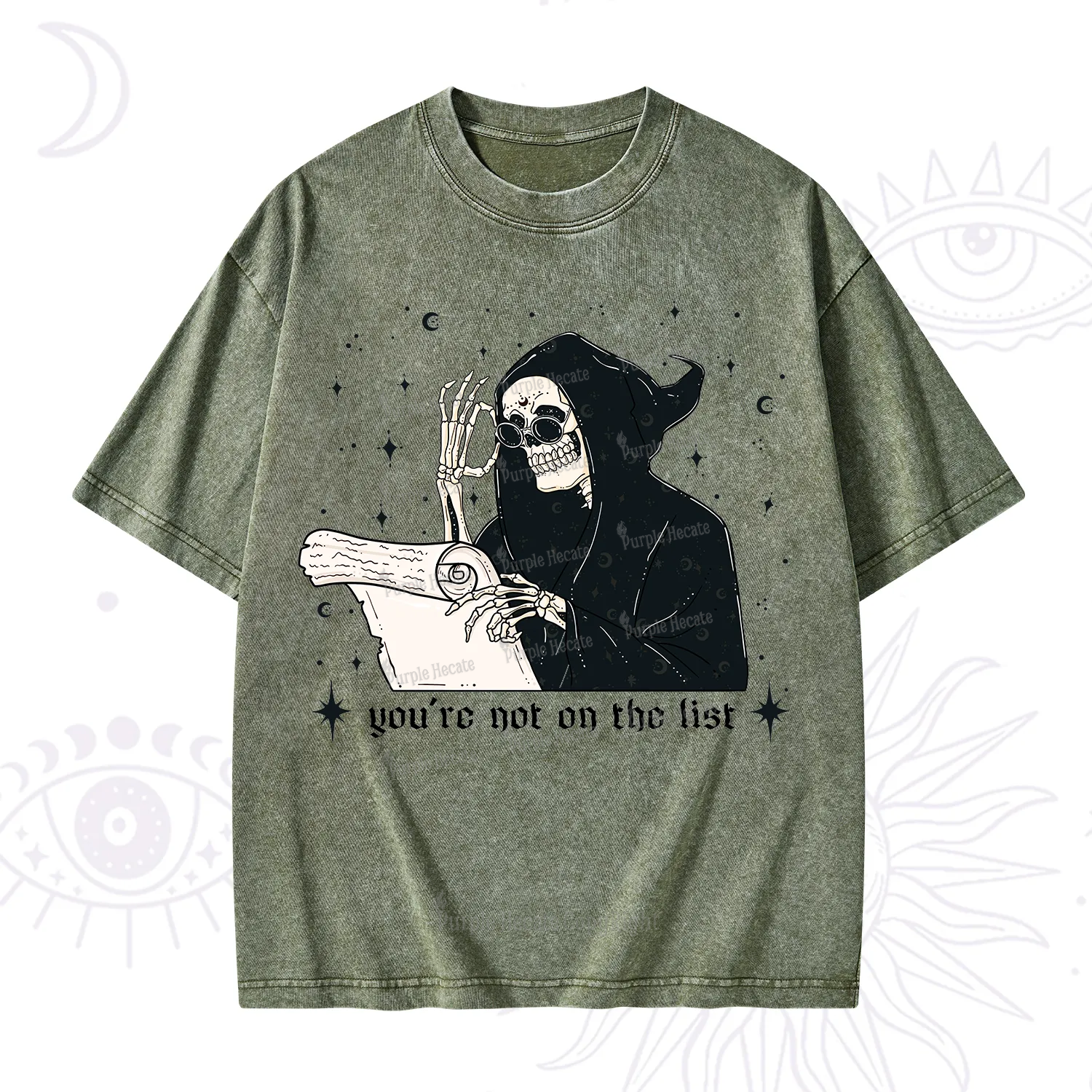 Purplehecate You're Not On The List Washed T-Shirt