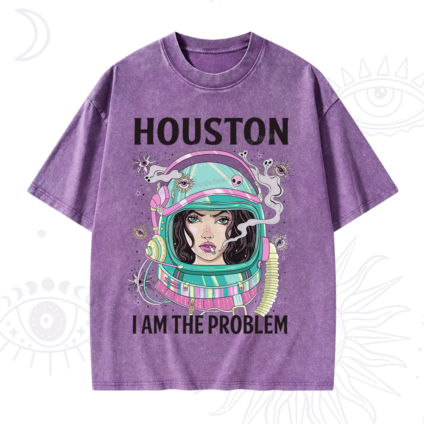 Purplehecate Houston I am the problem Washed T-Shirt