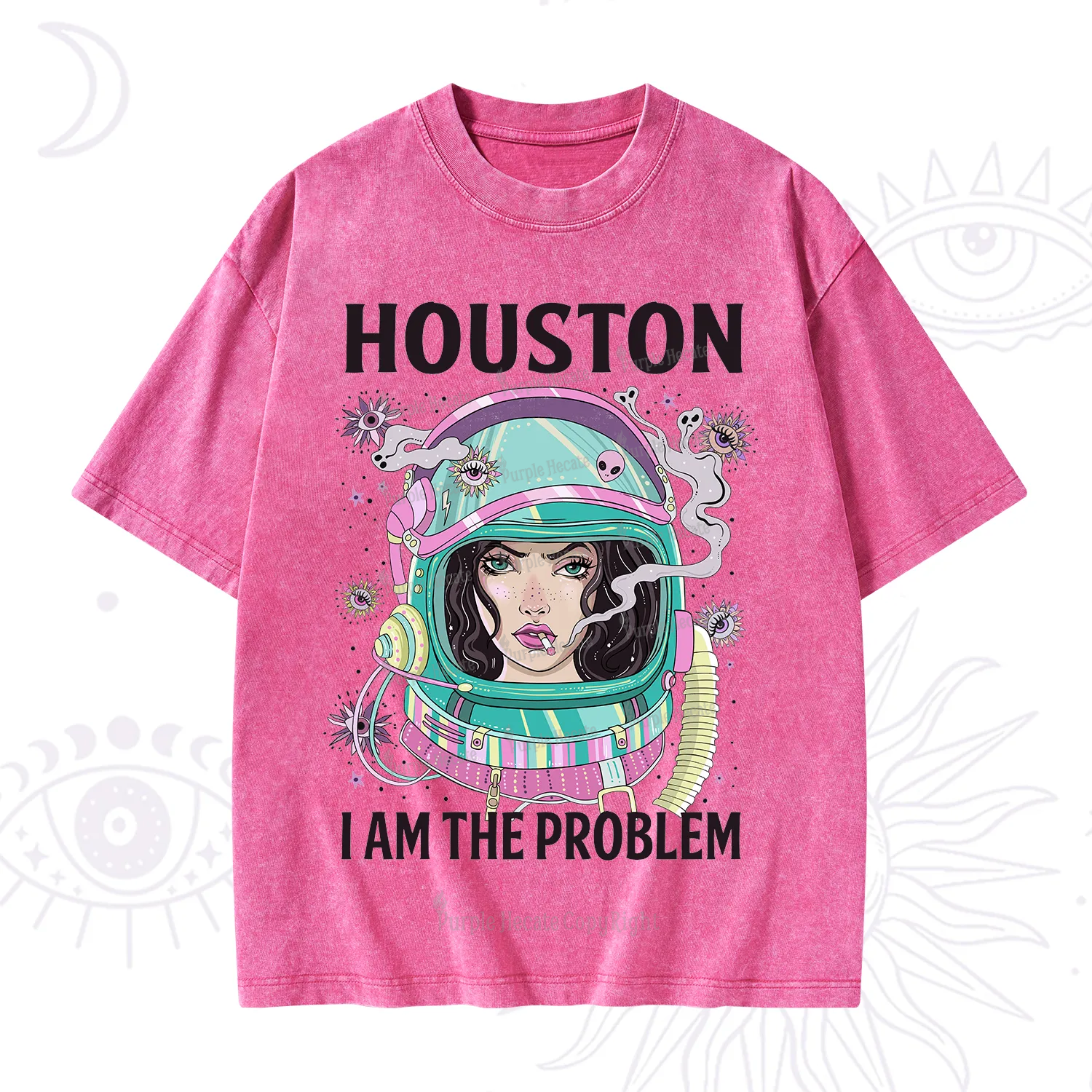 Purplehecate Houston I am the problem Washed T-Shirt