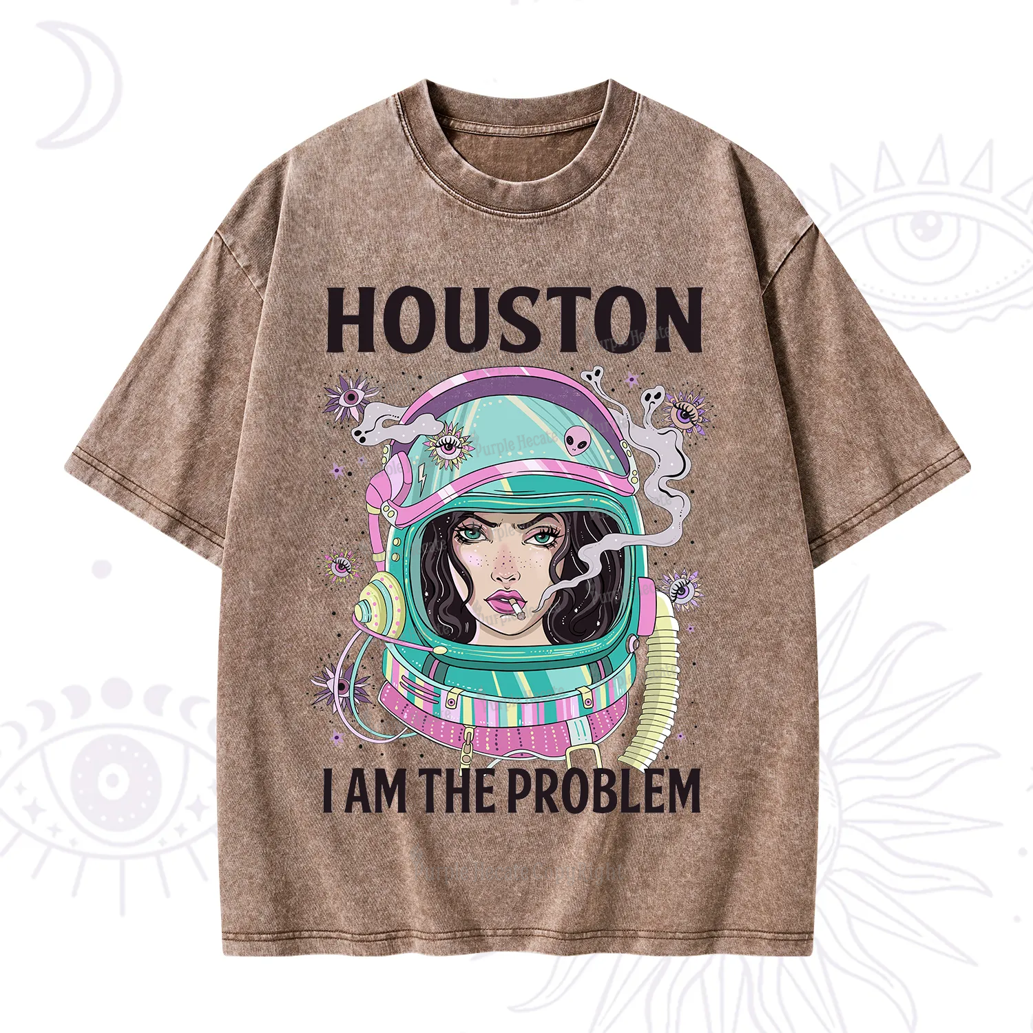 Purplehecate Houston I am the problem Washed T-Shirt