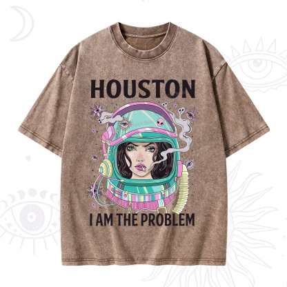 Purplehecate Houston I am the problem Washed T-Shirt