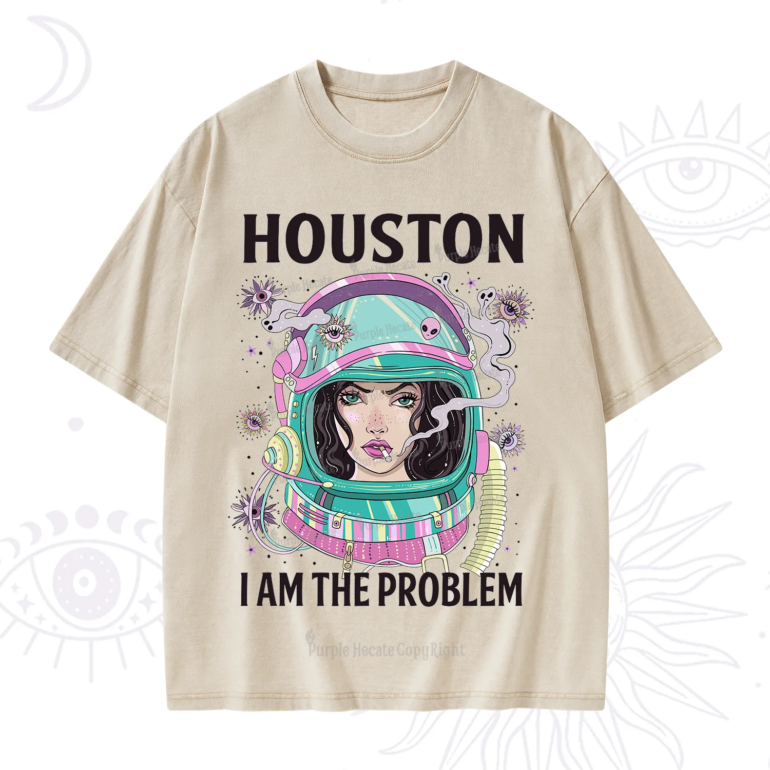 Purplehecate Houston I am the problem Washed T-Shirt