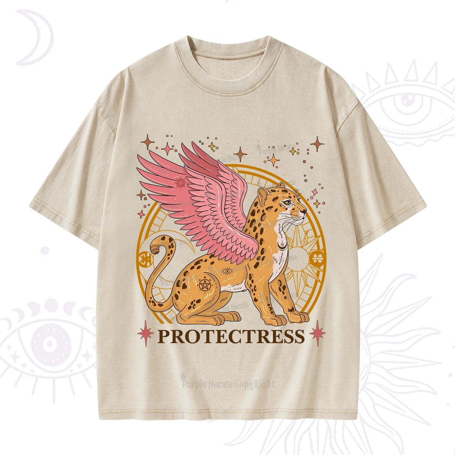 Purplehecate Celestial Protectress Washed T-Shirt